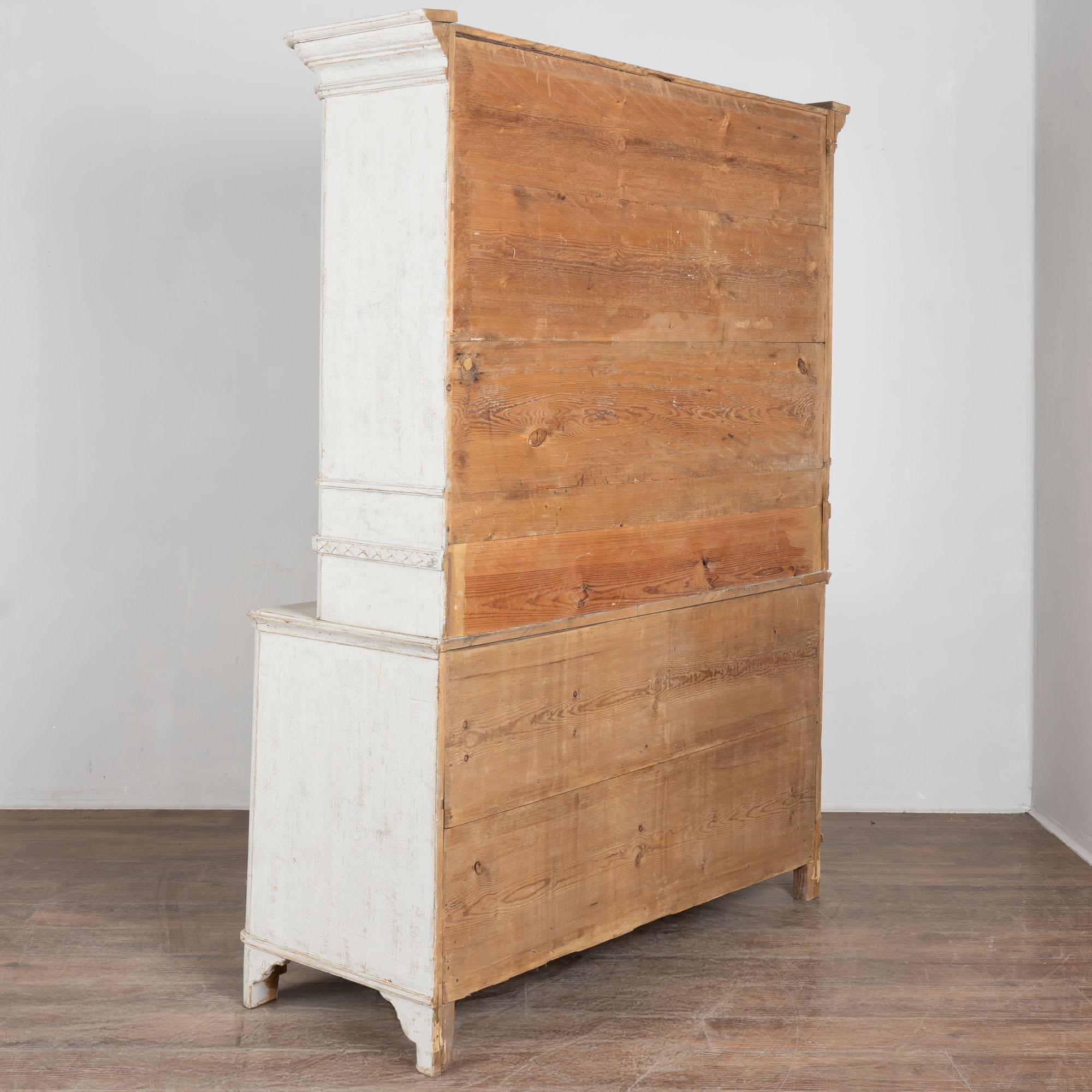 19th Century Large White Swedish Gustavian Pine Cabinet Cupboard