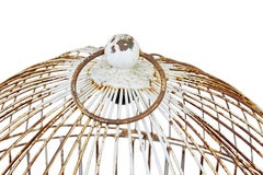 Grande cage à oiseaux décorative avec cadre en fil de fer du 19ème siècle