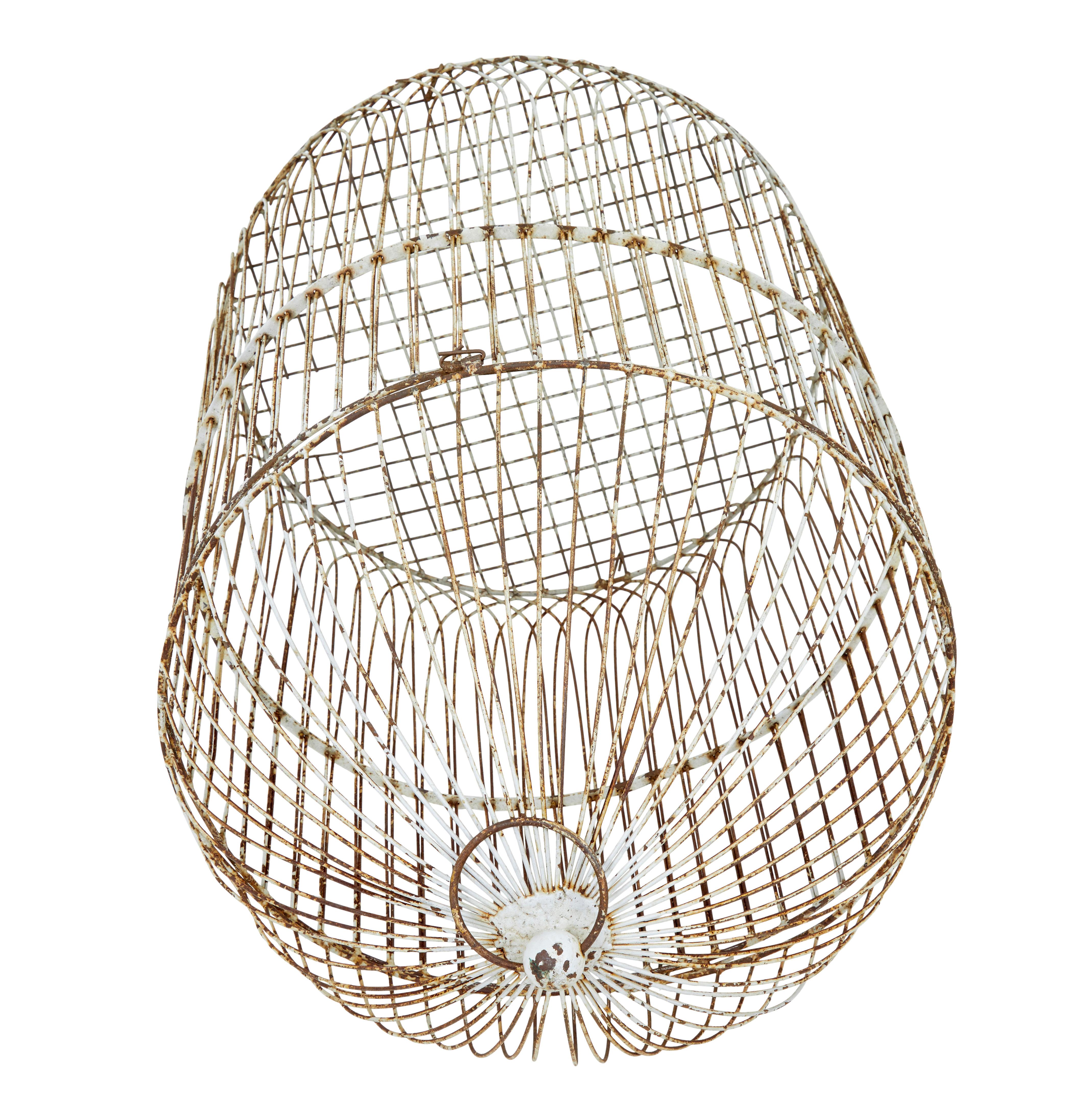 Late 19th Century 19th century large wire frame decorative bird cage For Sale