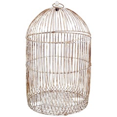19th Century Large Wire Frame Decorative Bird Cage
