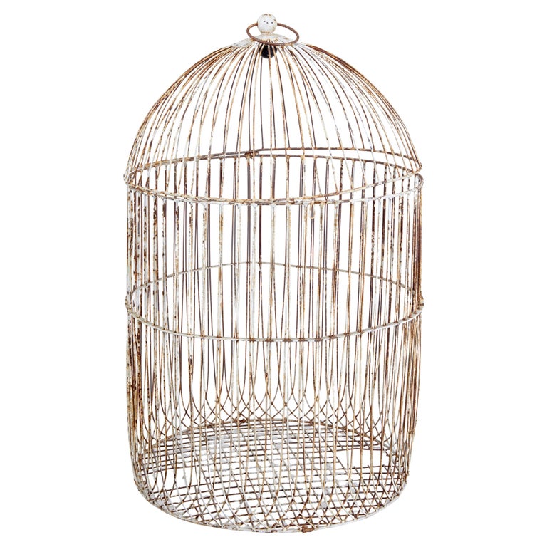 19th Century Large Wire Frame Decorative Bird Cage For Sale at 1stDibs