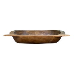 Antique 19th Century Large Wood Dough Bowl