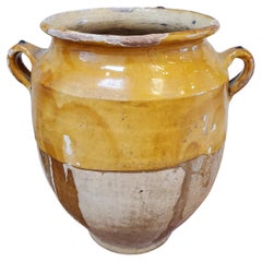 19th Century Large Yellow Glazed Terra Cotta “Confit” Pot