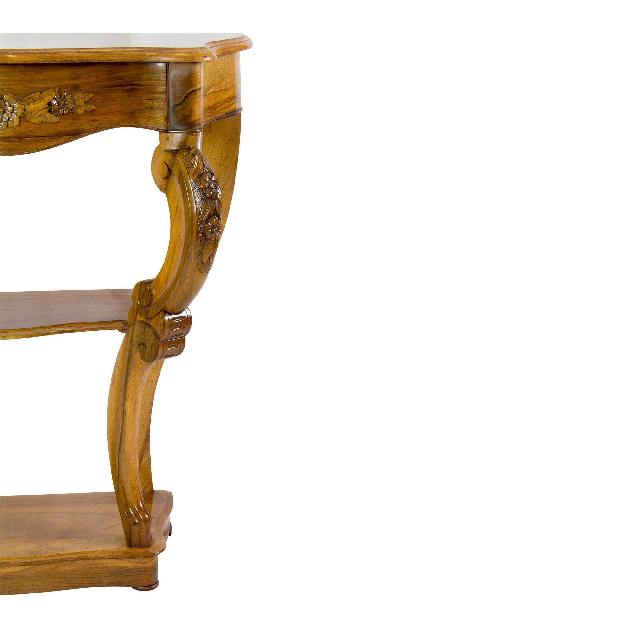 19th Century, Late Biedermeier / Louis Philippe Walnut Console For Sale 5