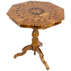 19th Century Late Biedermeier Marquetry Side Table