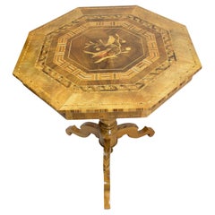 19th Century Late Biedermeier Marquetry Side Table
