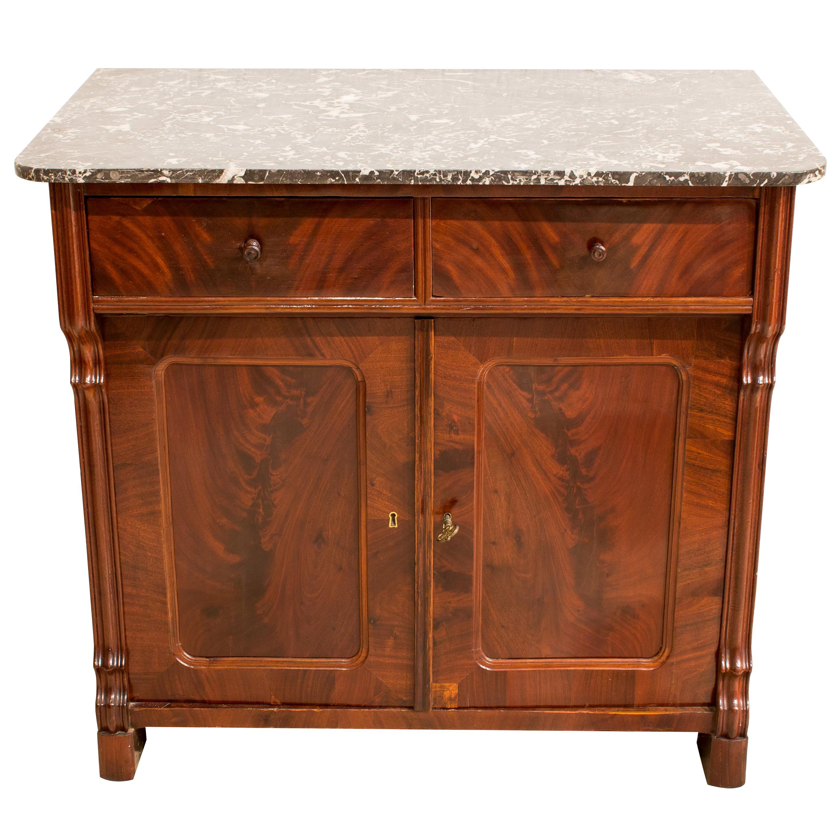 19th Century Late Biedermeier or Louis Philippe Half Cabinet