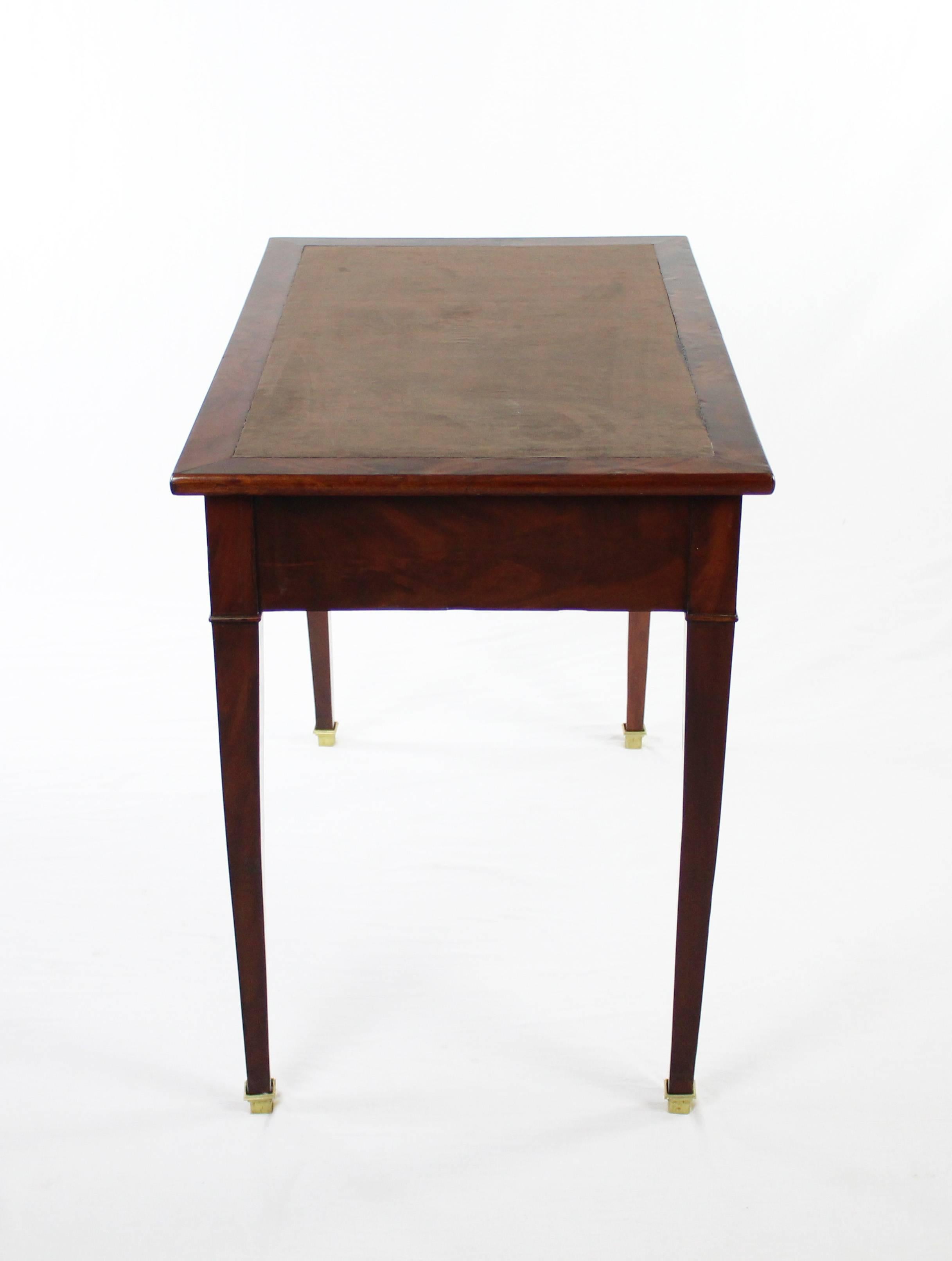 Mahogany 19th Century Late Biedermeier Period Writing Desk, Magogany on Oak, Red Brown