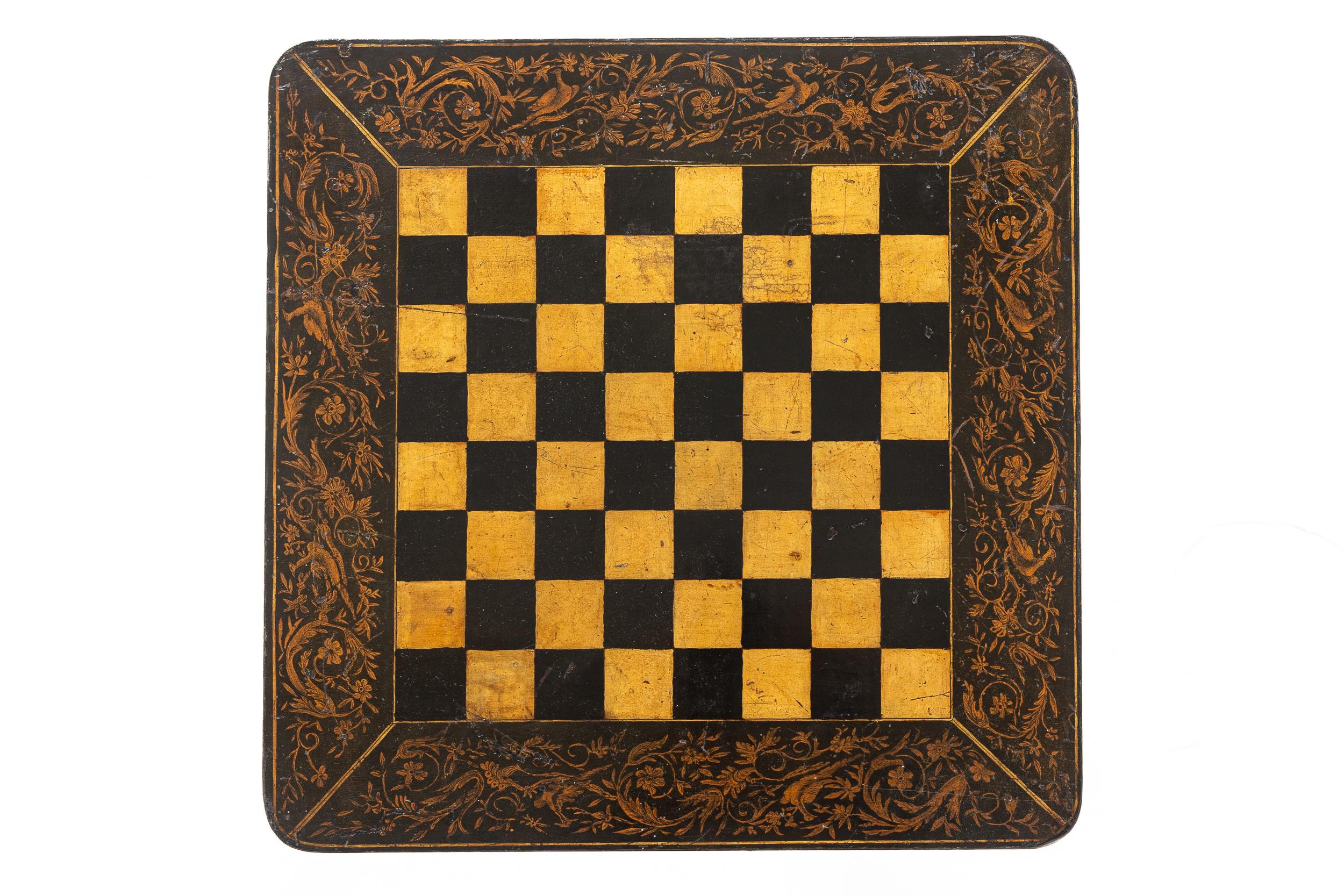 Table à jeux/échecs en plume d'oie, 19ème siècle, fin de la période Regency anglaise Excellent état - En vente à Gloucestershire, GB
