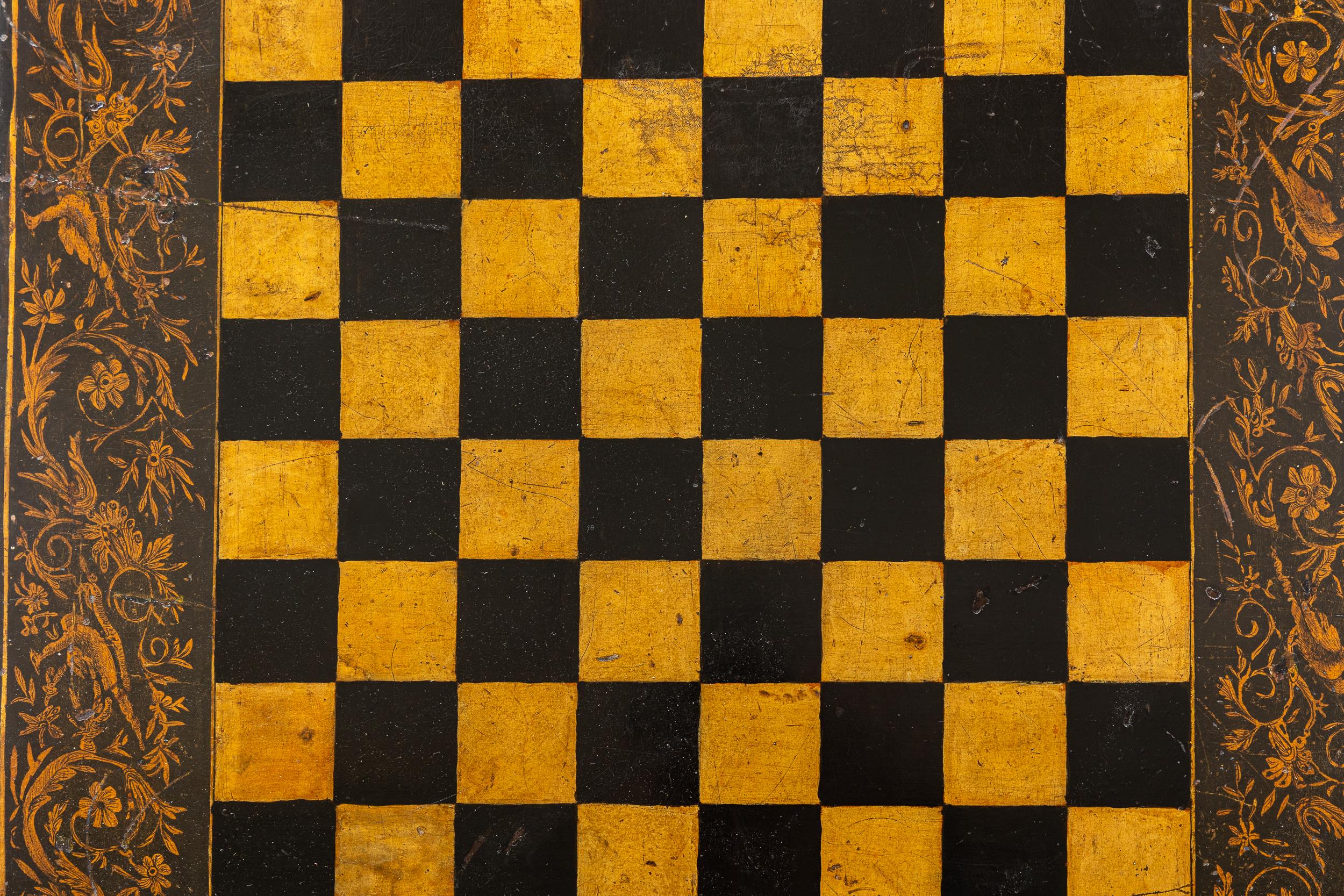 XIXe siècle Table à jeux/échecs en plume d'oie, 19ème siècle, fin de la période Regency anglaise en vente
