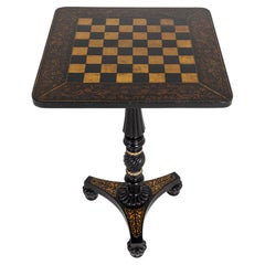 Mesa de ajedrez/juegos de pluma de la época de la Regencia inglesa tardía del siglo XIX