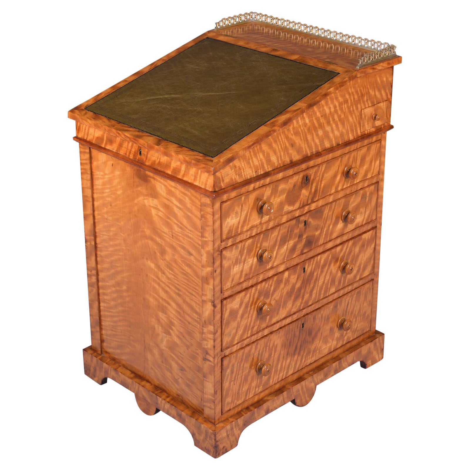 19th Century Late English Regency Satinwood Davenport Attributed to Gillows