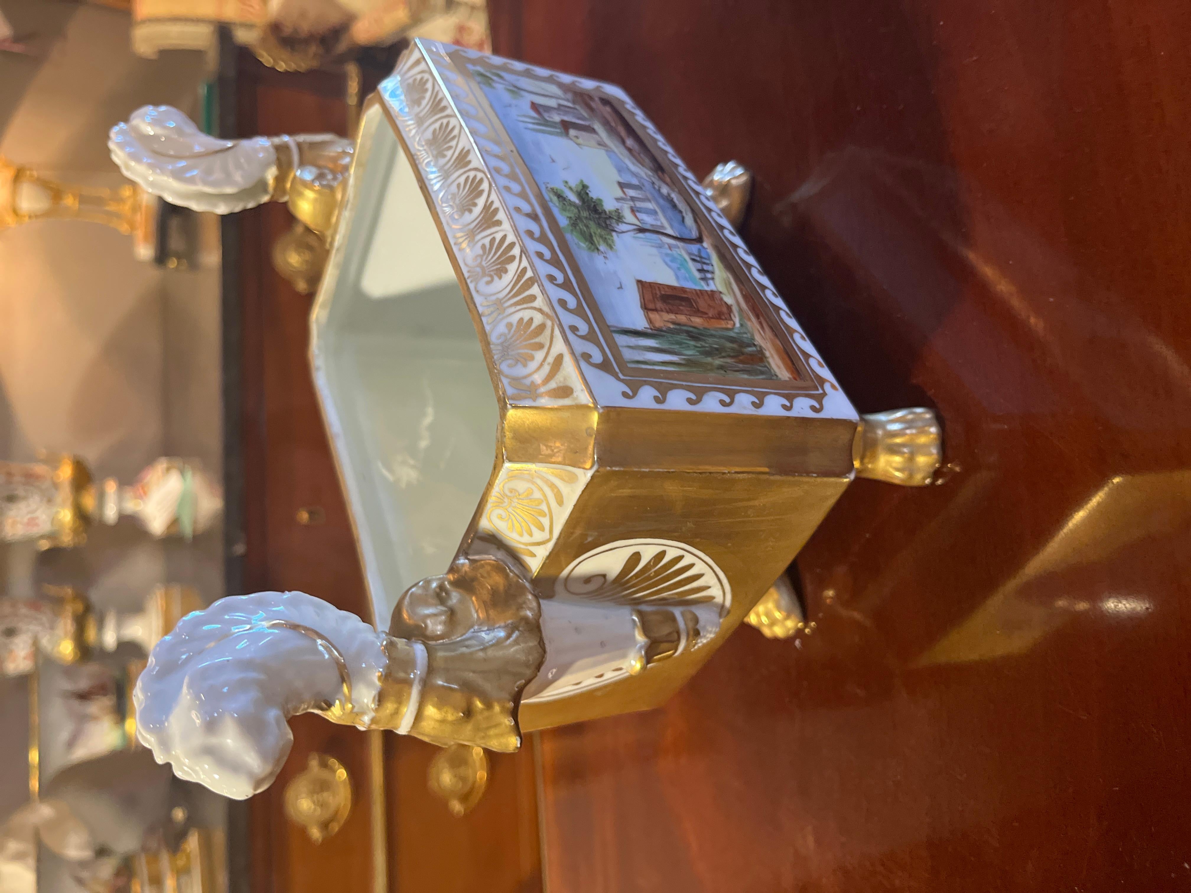 Jardiniere en porcelaine de style Empire français du 19e siècle (fin) Bon état - En vente à Scottsdale, AZ