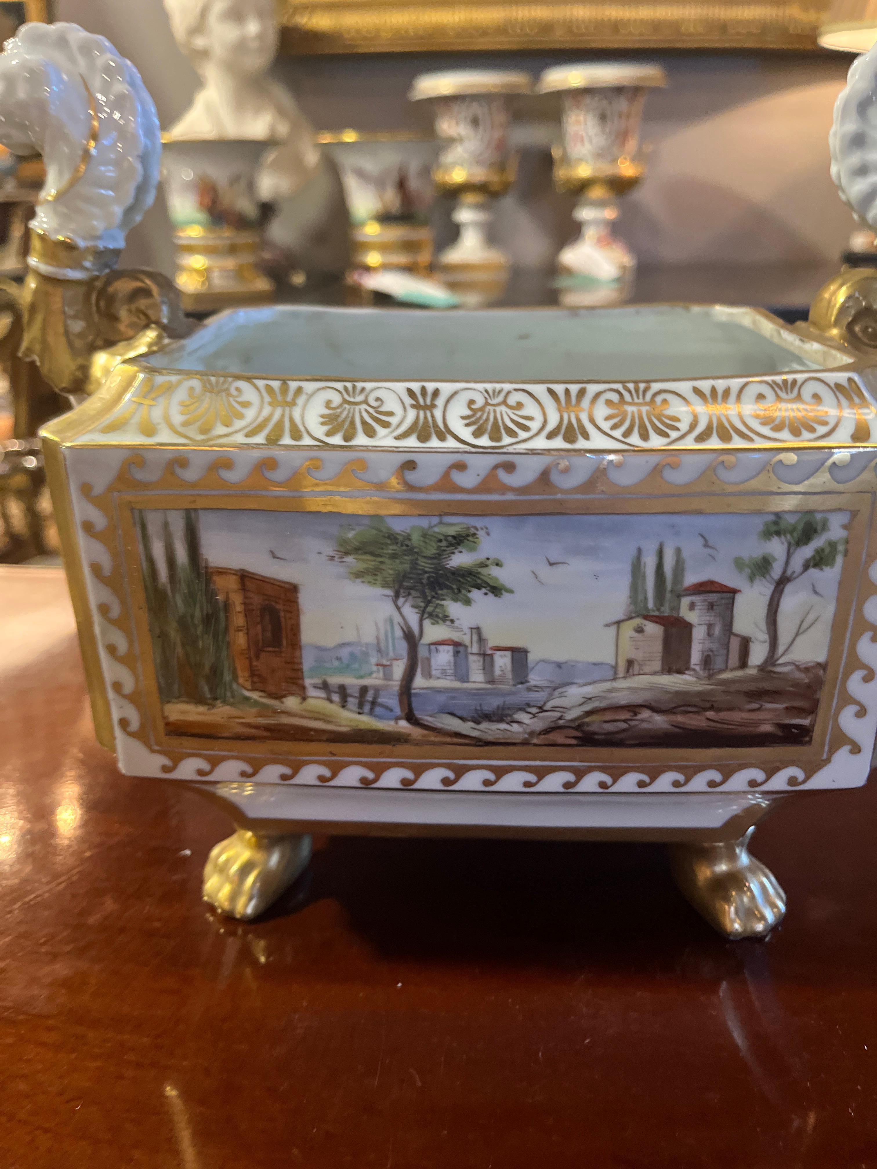 Jardiniere en porcelaine de style Empire français du 19e siècle (fin) en vente 2