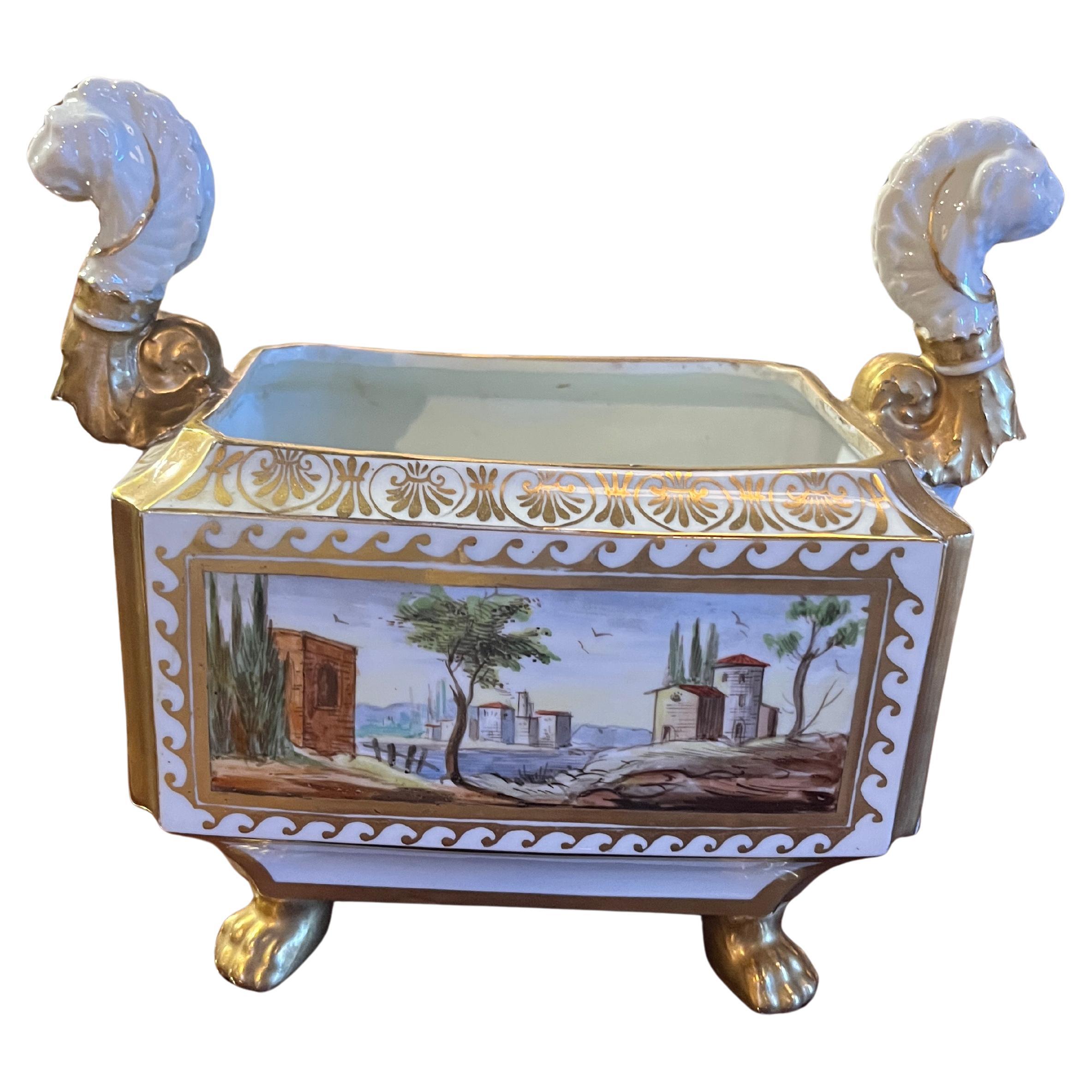 Jardiniere en porcelaine de style Empire français du 19e siècle (fin)