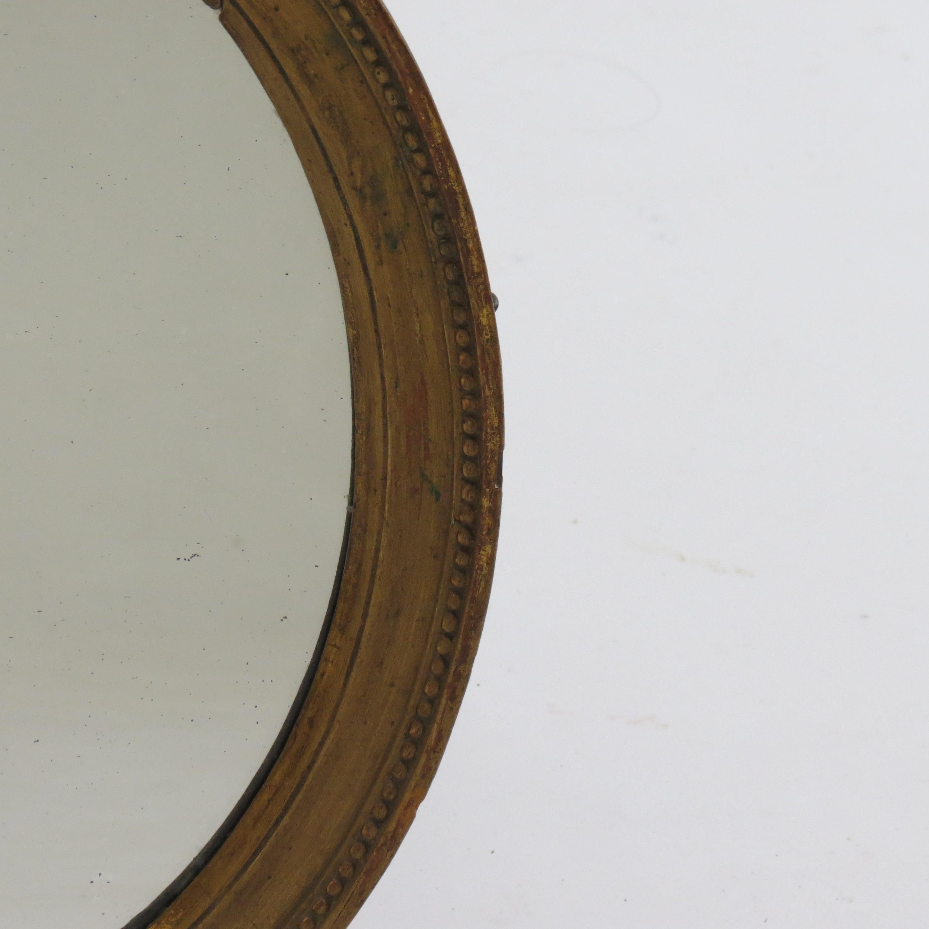 19th Century Late Georgian Oval Gilt Wall Mirror Circa 1830s 4