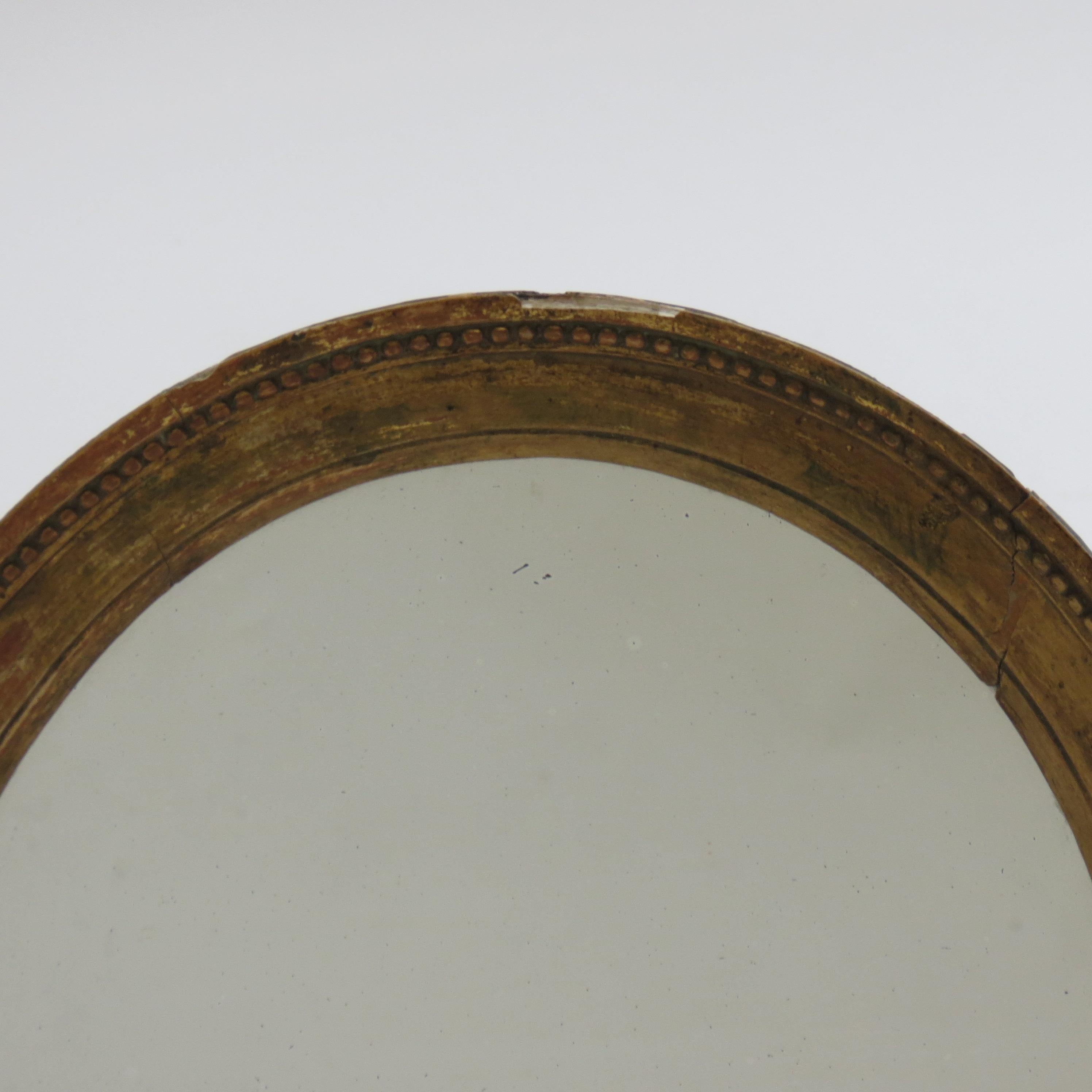 19th Century Late Georgian Oval Gilt Wall Mirror Circa 1830s 5