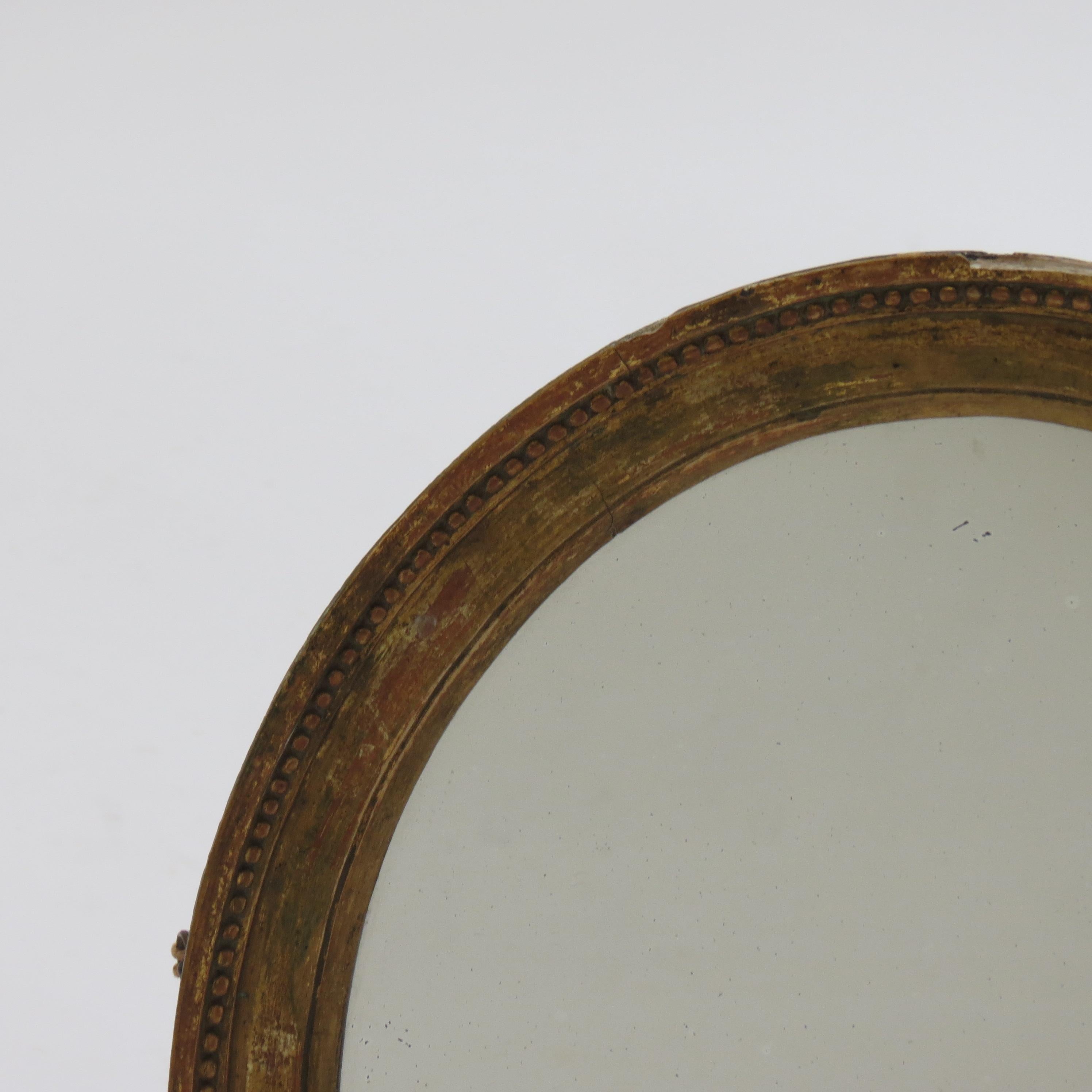 19th Century Late Georgian Oval Gilt Wall Mirror Circa 1830s For Sale 7