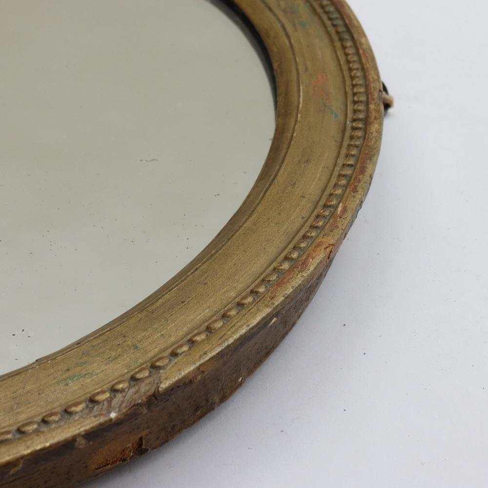 19th Century Late Georgian Oval Gilt Wall Mirror Circa 1830s In Good Condition For Sale In Stow on the Wold, GB