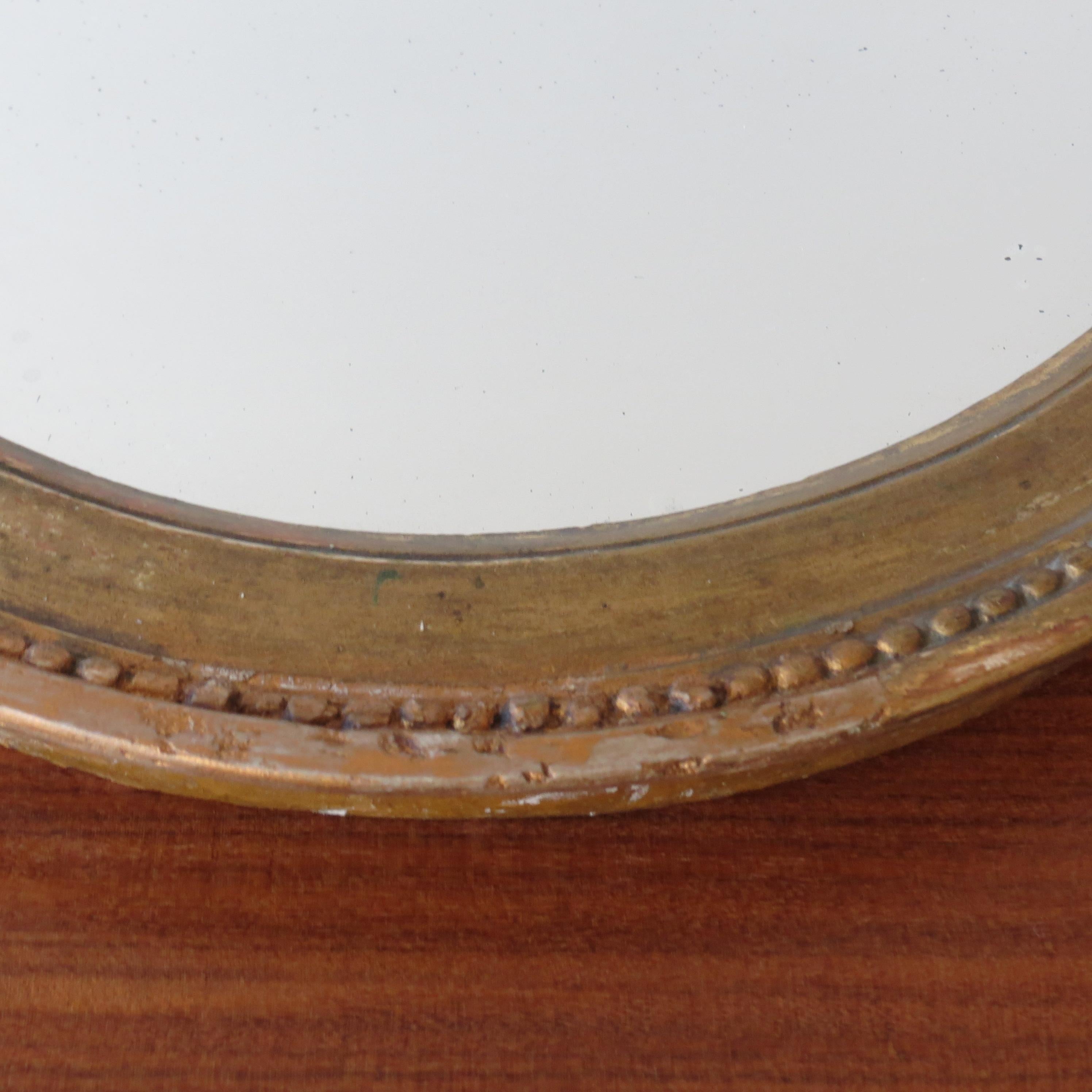 19th Century Late Georgian Oval Gilt Wall Mirror Circa 1830s 2