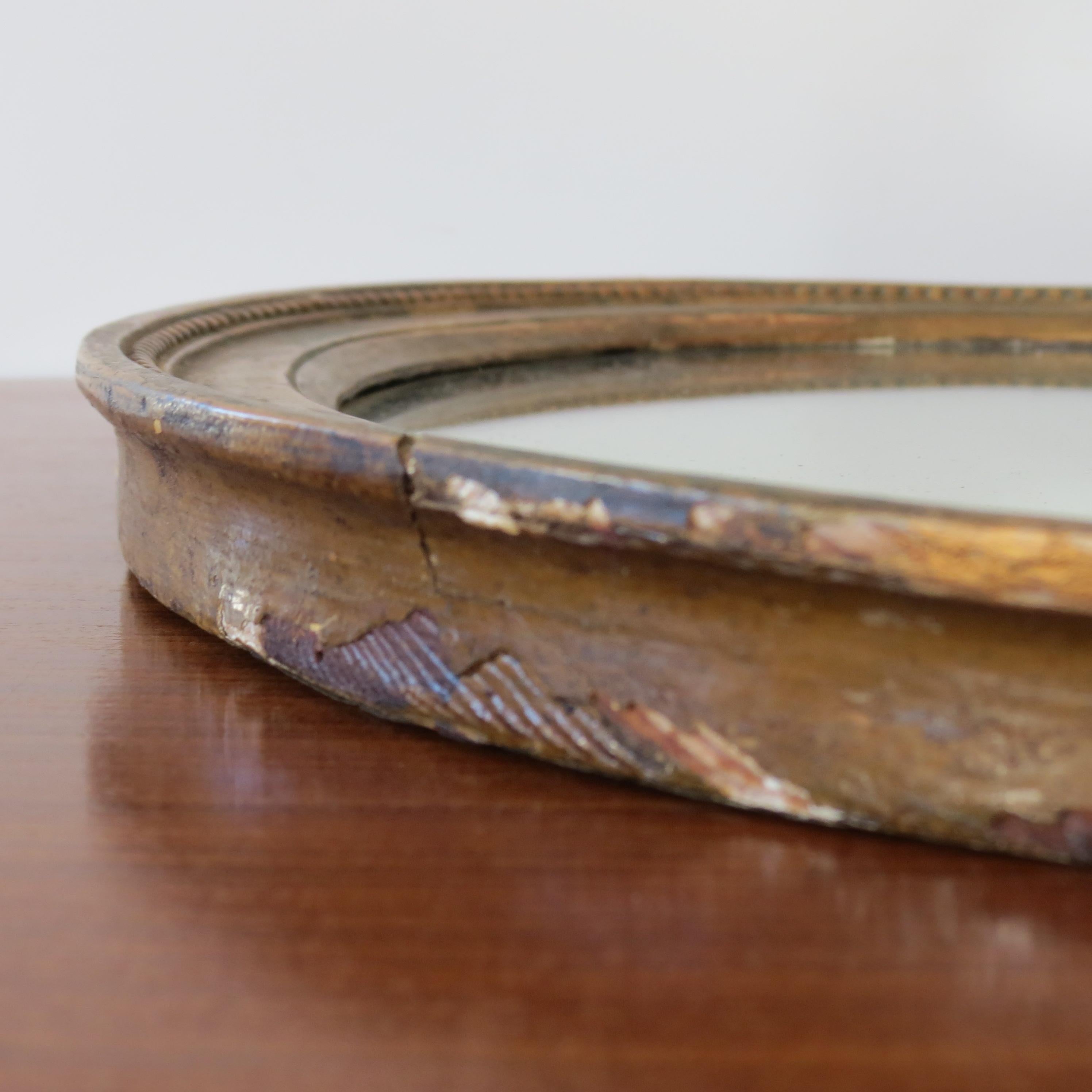 19th Century Late Georgian Oval Gilt Wall Mirror Circa 1830s 3