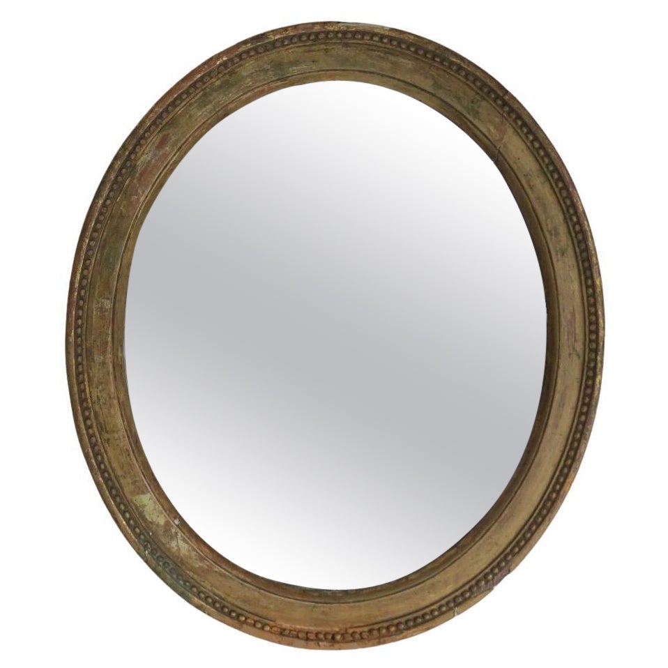 19th Century Late Georgian Oval Gilt Wall Mirror Circa 1830s