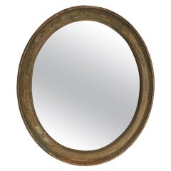 Specchio da parete ovale dorato tardo georgiano del XIX secolo, circa 1830