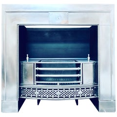 Used 19th Century Late Georgian Polished Steel Register Fireplace Insert. 