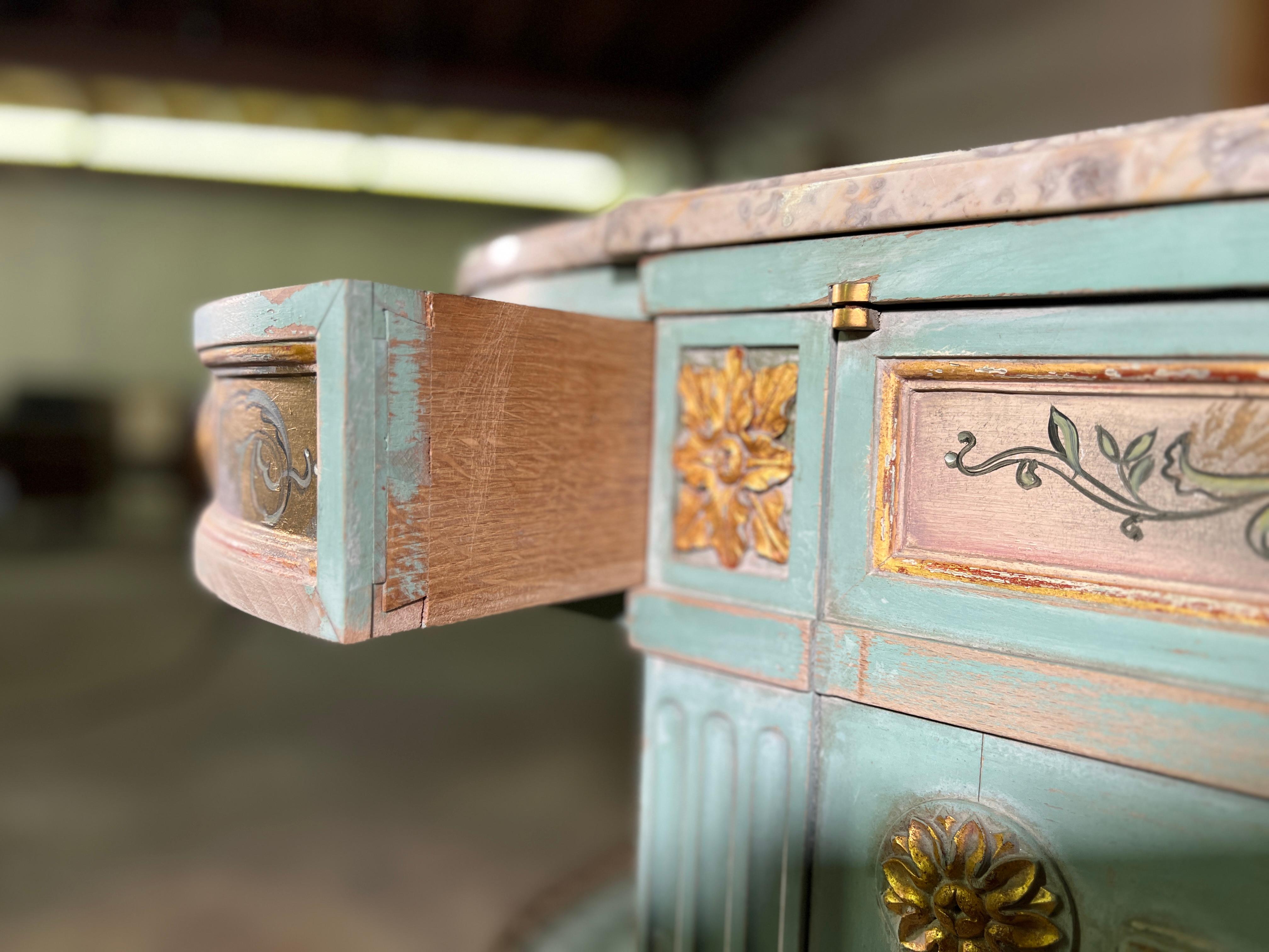 19th Century (Late) Louis XVI Style Painted Sideboard From Soubrier Paris In Good Condition For Sale In Scottsdale, AZ