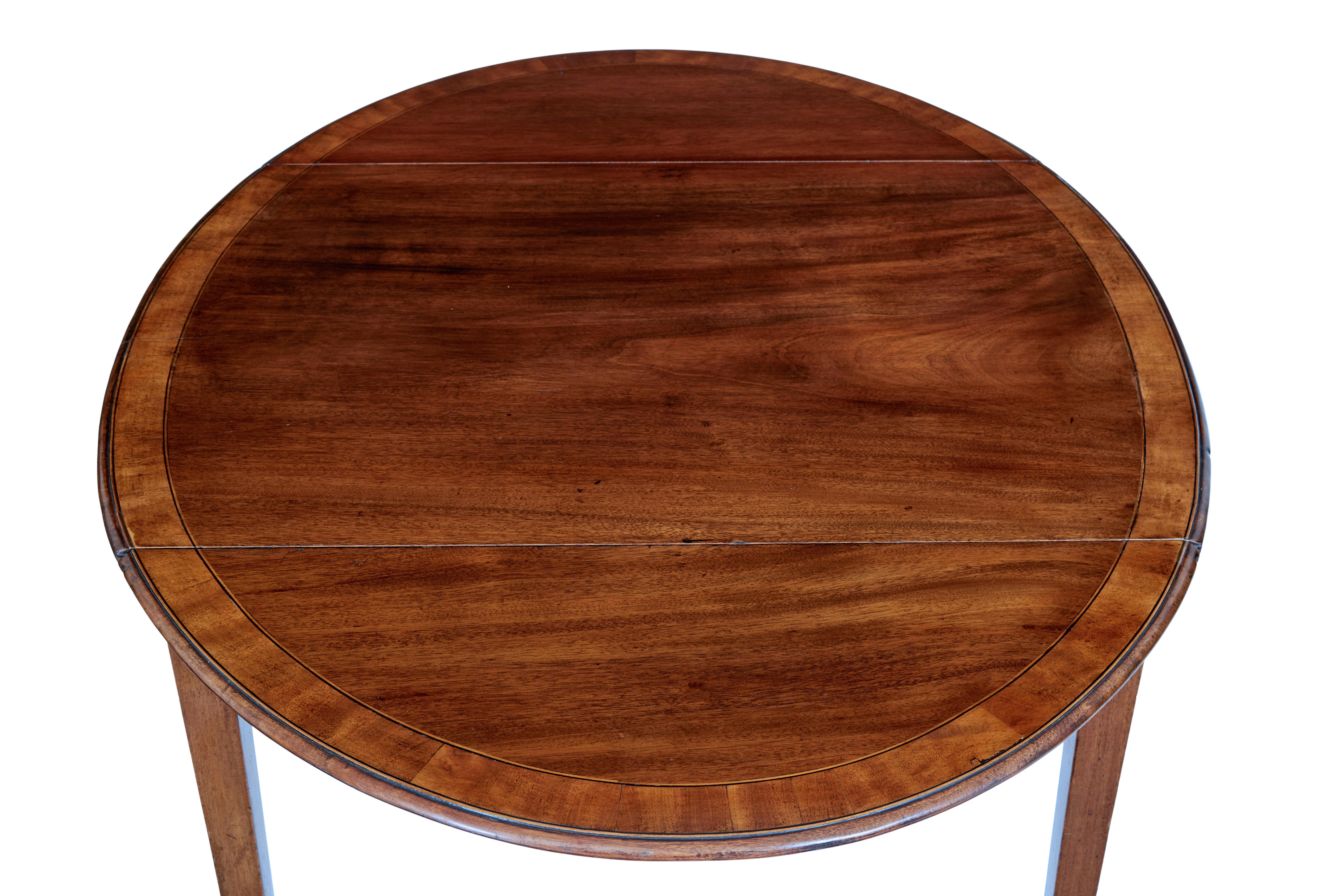 Cross-Banded 19th century late regency mahogany pembroke table For Sale