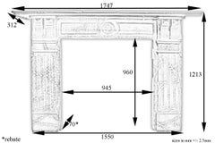 19th Century Late Victorian Black Marble Fire Surround