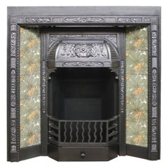 19th Century late Victorian Cast Iron and Tiled Fire Insert