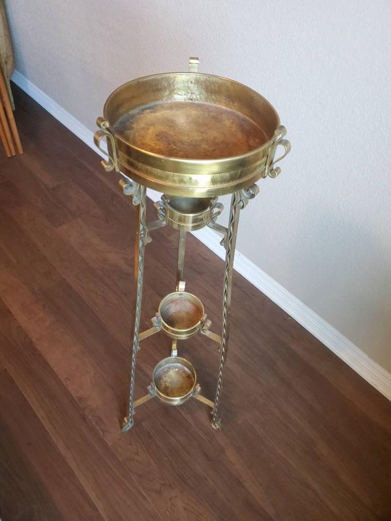 19th Century Late Victorian Gilt Brass Plant Stand 2