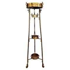 19th Century Late Victorian Gilt Brass Plant Stand
