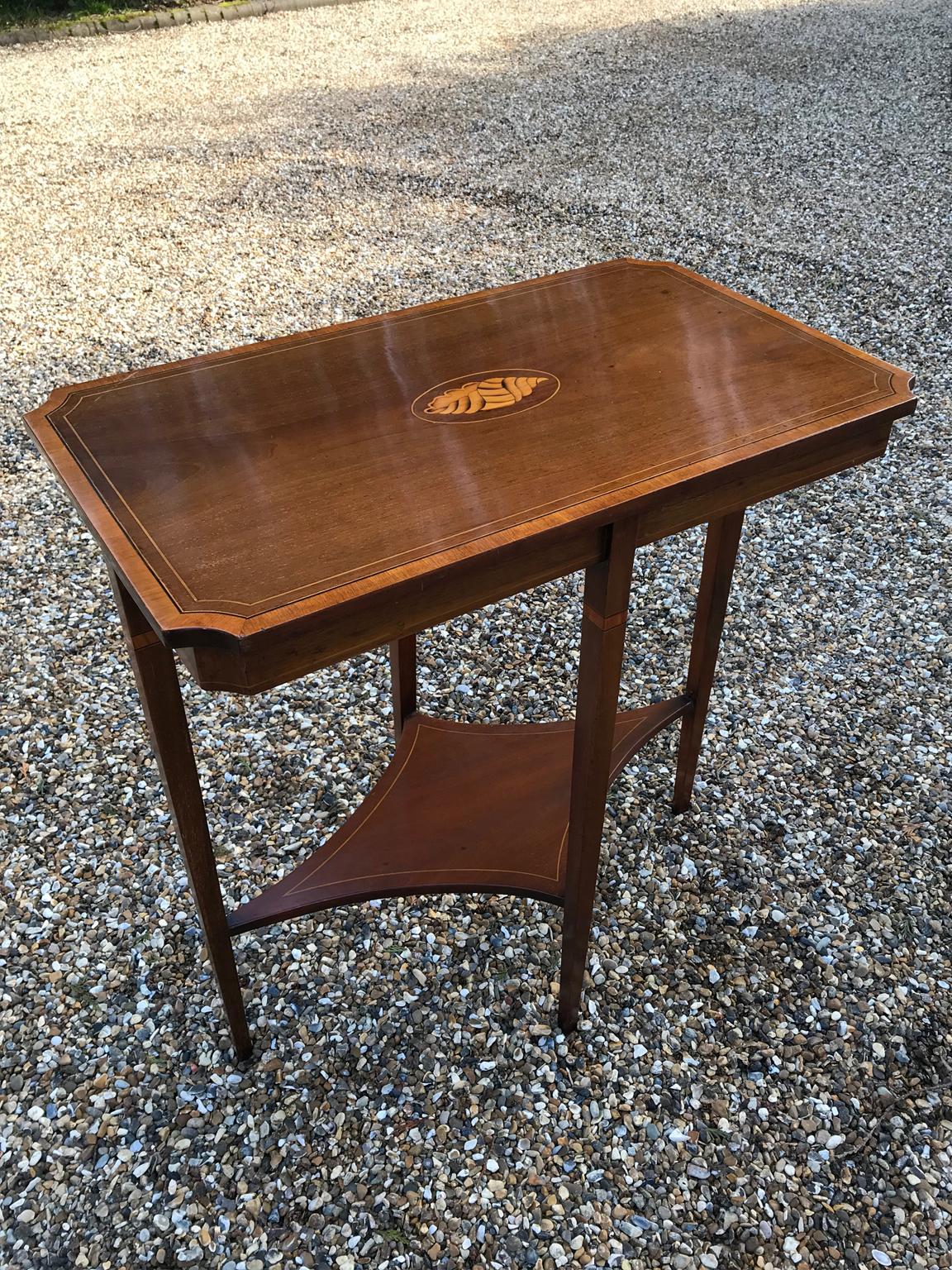 Hand-Crafted 19th Century Late Victorian Inlaid Side Table For Sale