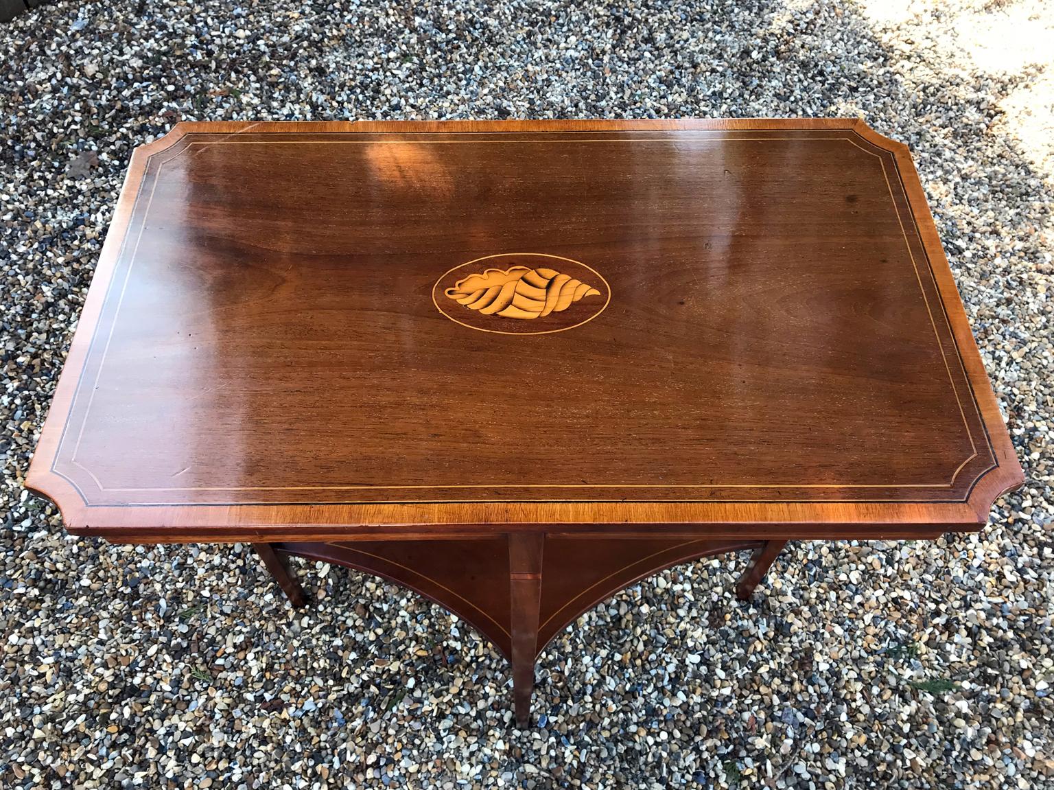Mahogany 19th Century Late Victorian Inlaid Side Table For Sale