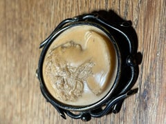 19th Century Lava Cameo Brooch