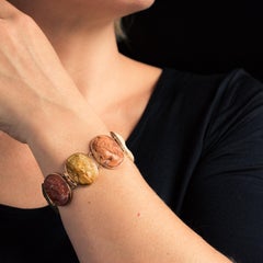 19th Century Lava Stone Cameo 18 Karat Rose Gold Bracelet