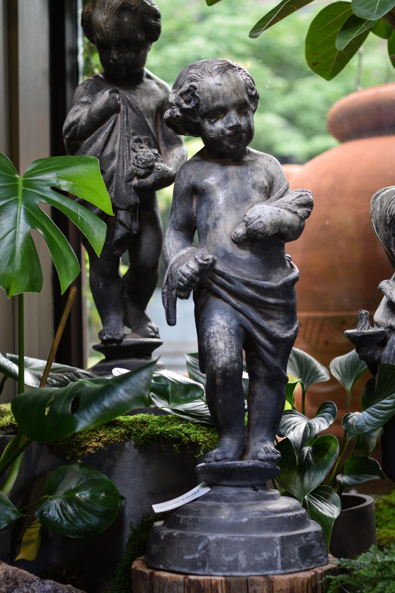 Statue di piombo del XIX secolo, Four Seasons in vendita 3