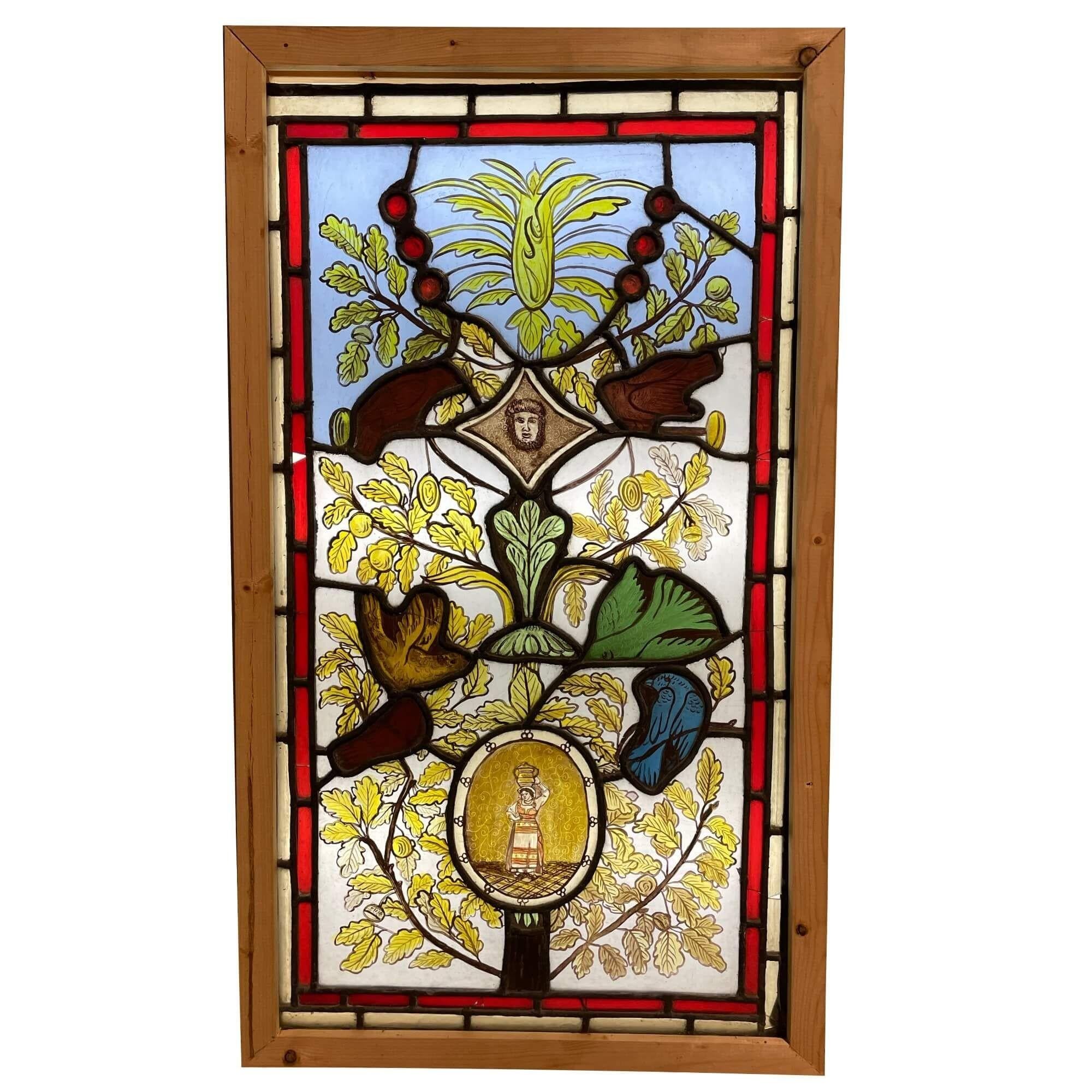 English 19th Century Leaded Glass Window For Sale