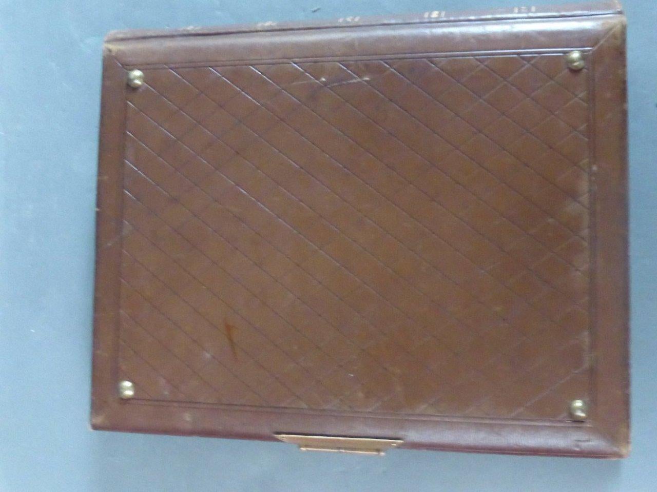 19th Century Leather and Gitled Bronze Album Photo 1
