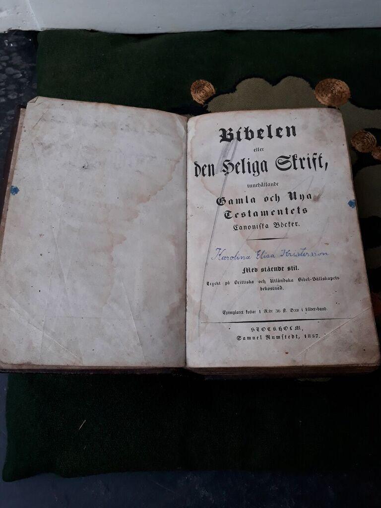 19th Century Leather-Bound Swedish Bible Book 6
