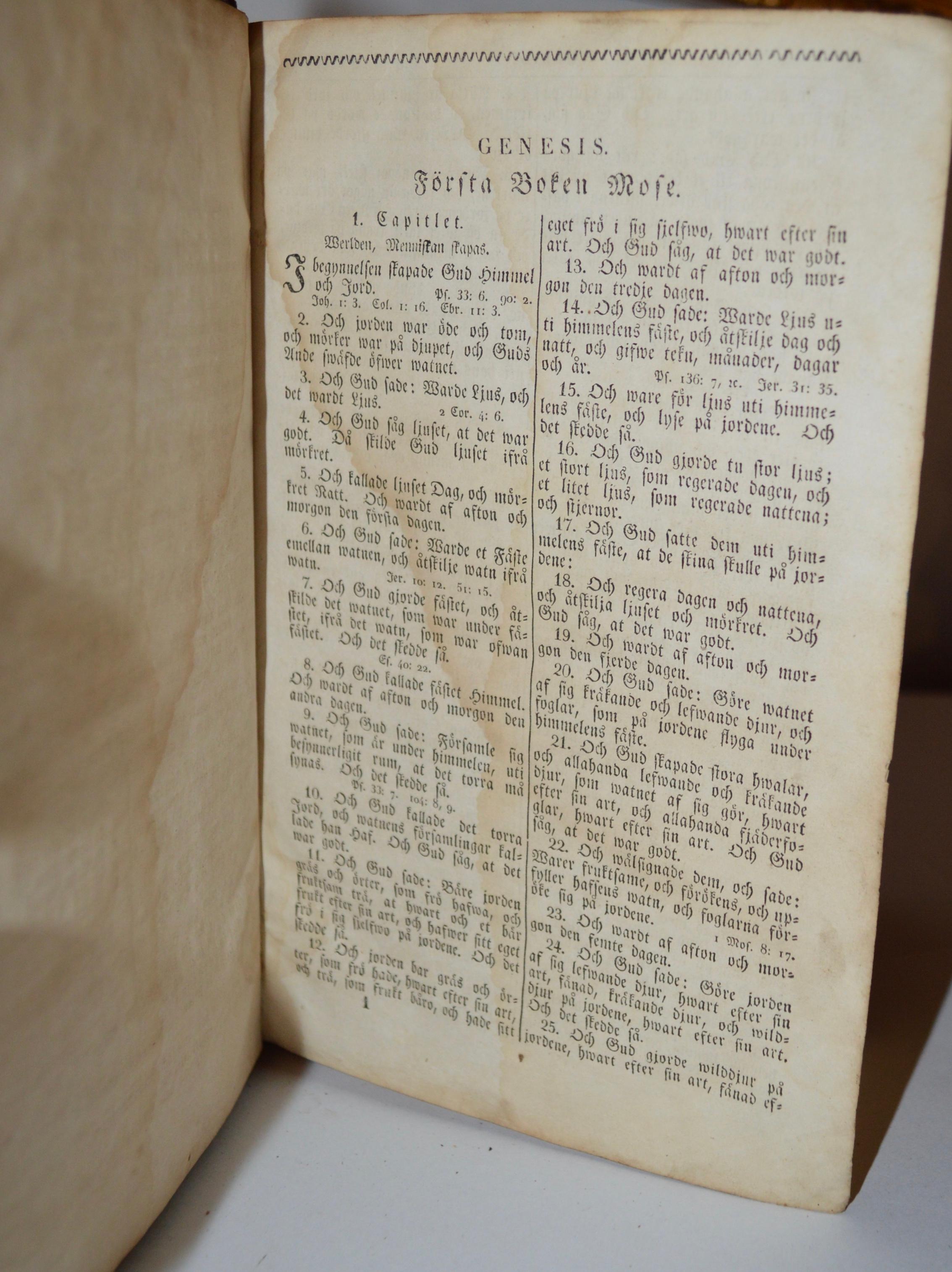 19th Century Leather-Bound Swedish Bible Book 3