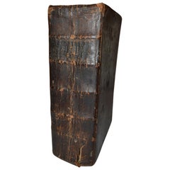 Antique 19th Century Leather-Bound Swedish Bible Book
