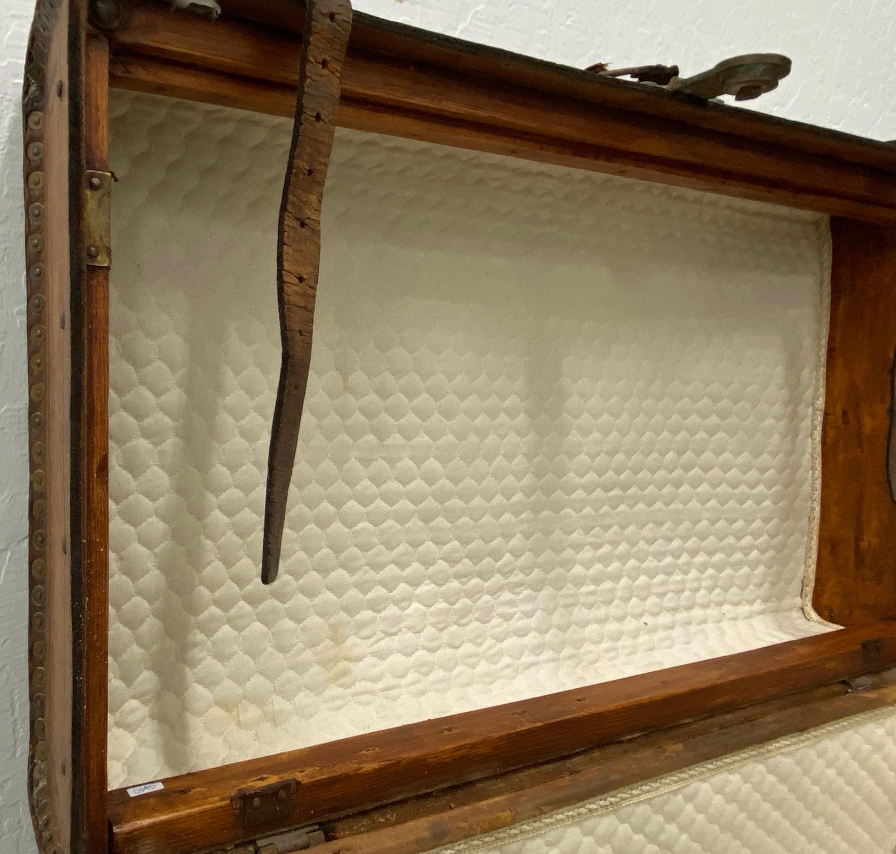 19th Century Leather and Brass Tack Steamer Trunk, circa 1880s 6