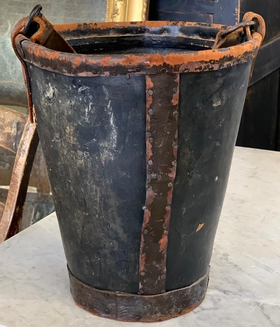 19th Century Leather Fire Bucket 1
