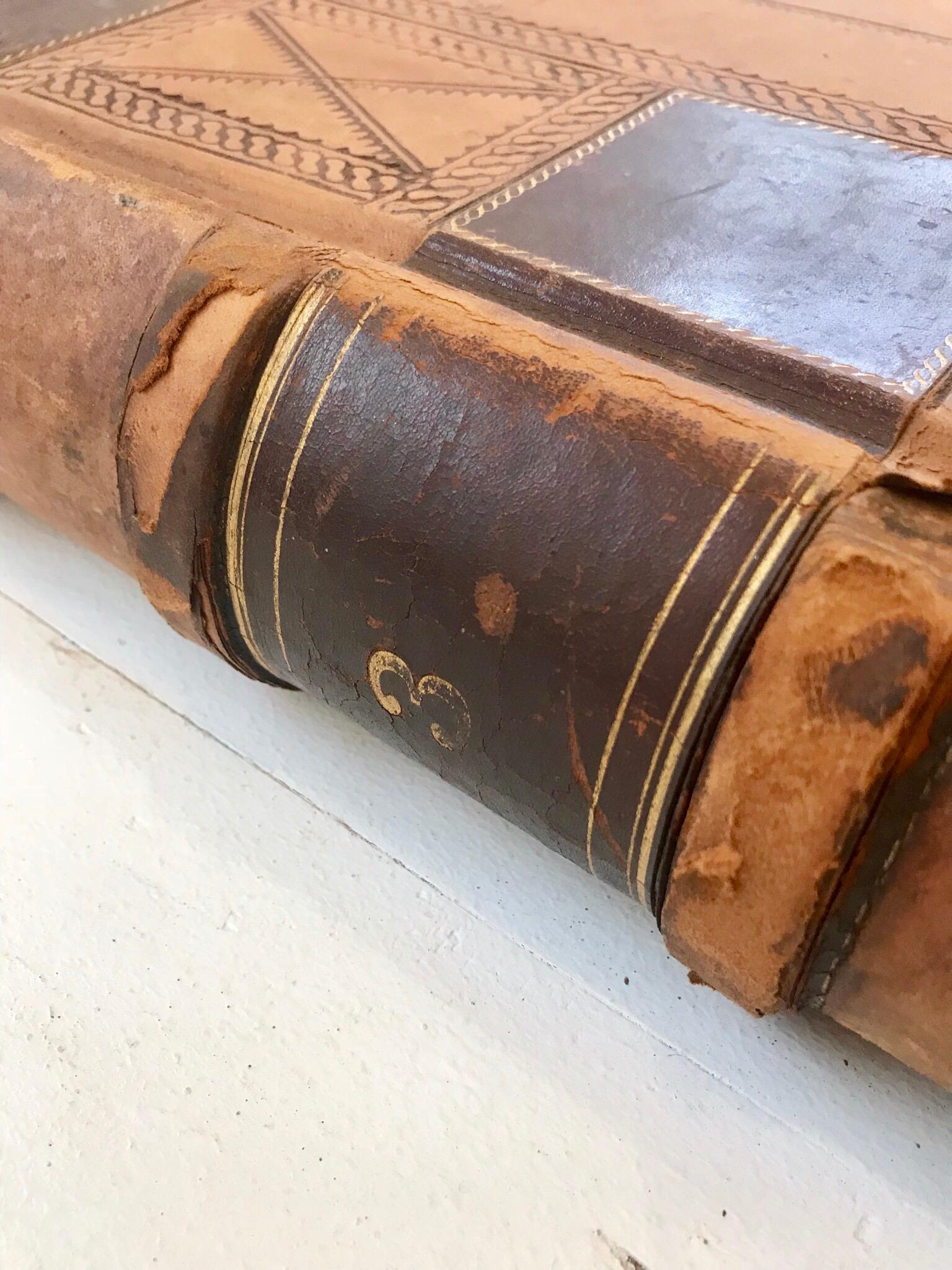 19th Century Leather Ledger Book For Sale 2
