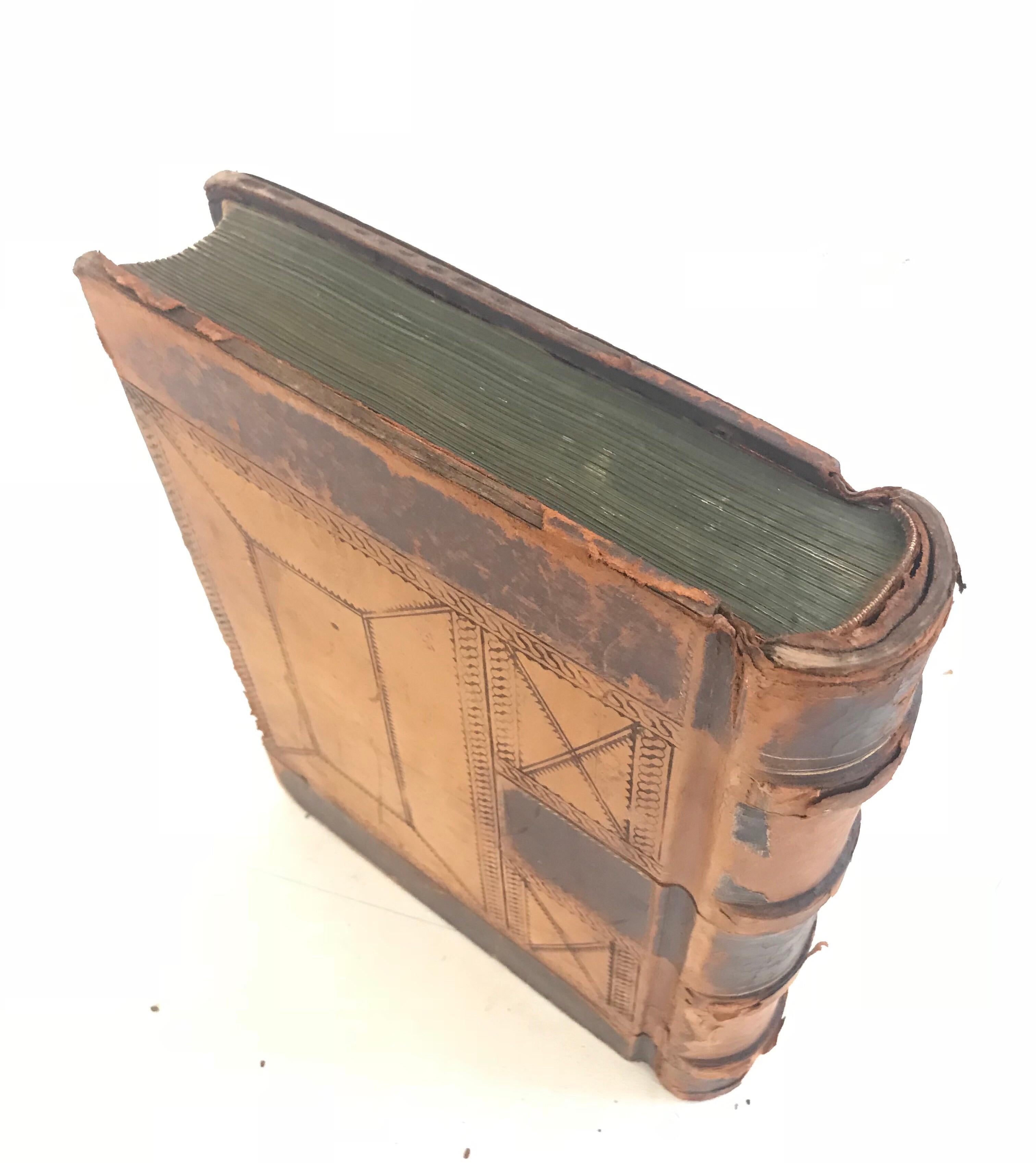 American 19th Century Leather Ledger Book For Sale