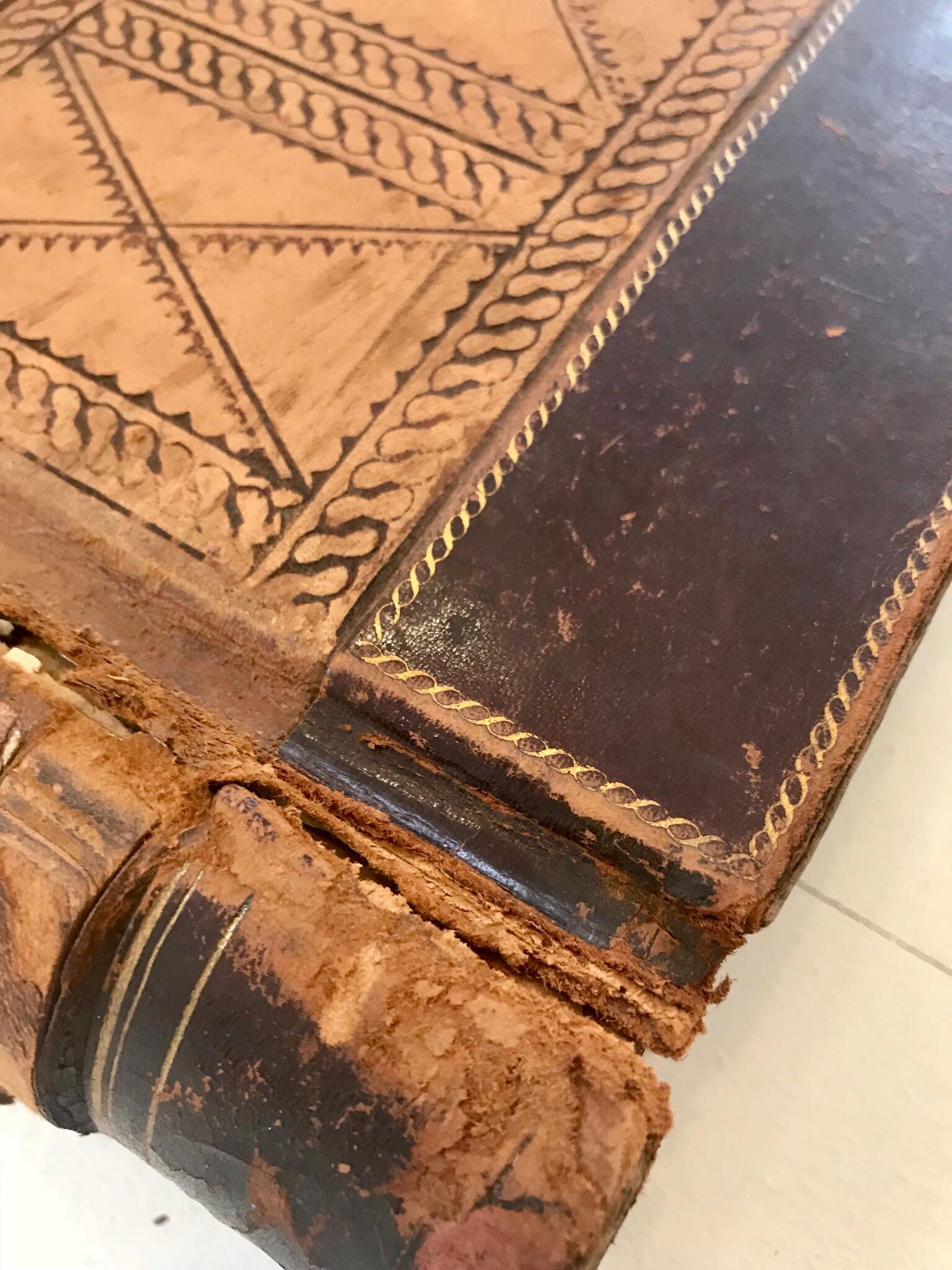 19th Century Leather Ledger Book For Sale 1