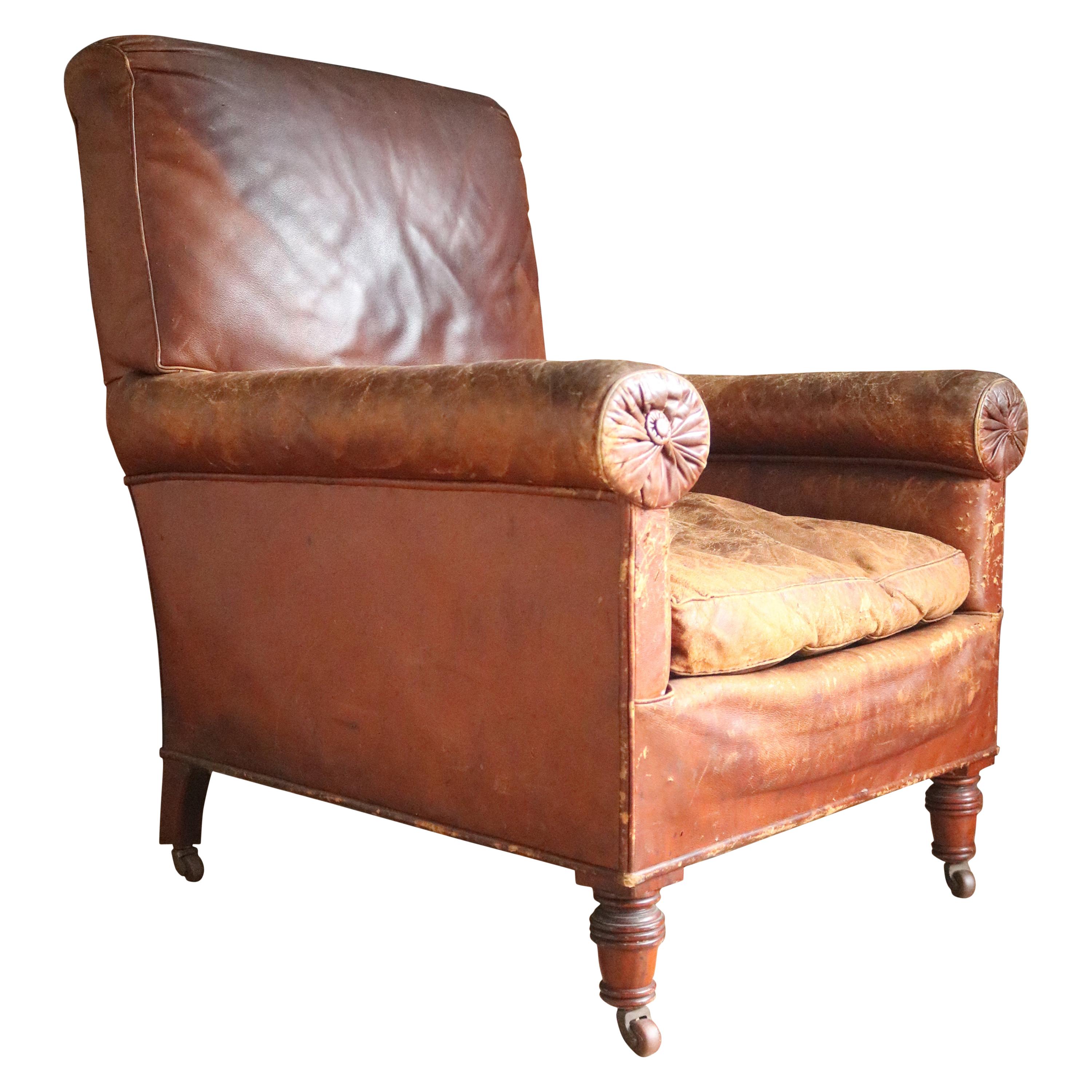 Pair of Leather Library Chairs at 1stdibs